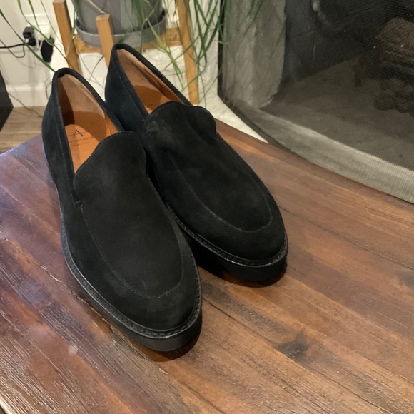 Aquatalia Shoes - Aquatalia Kelsey Suede Womens Black Loafer size 6.5